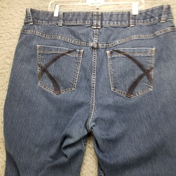 Lane Bryant Jeans Womens 22 Plus Blue Stretch Straight Leg Denim*Altered* - Picture 10 of 14